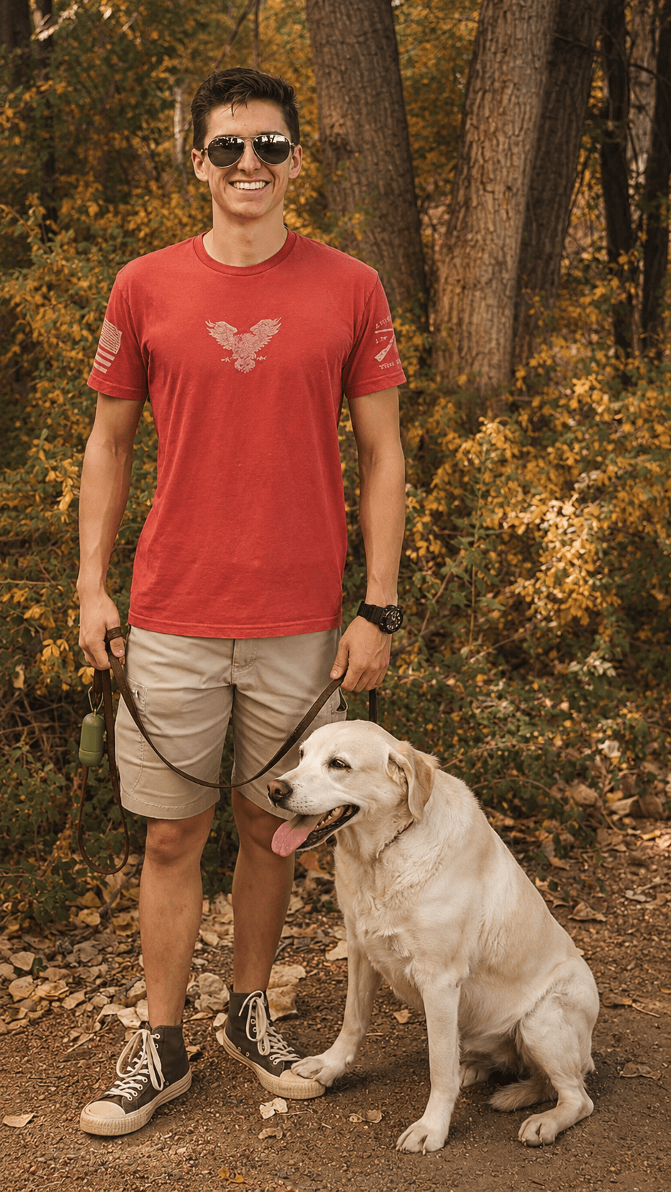 Aidan with his dog — 31:6 Woodworks, Canon City